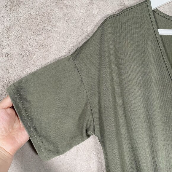 Umgee Wide Leg Crop Jumpsuit Size M Olive Moss Green Boho Beachy Resort Vacation - Picture 5 of 12